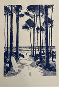 Sérigraphie -bleu ferret 50x70