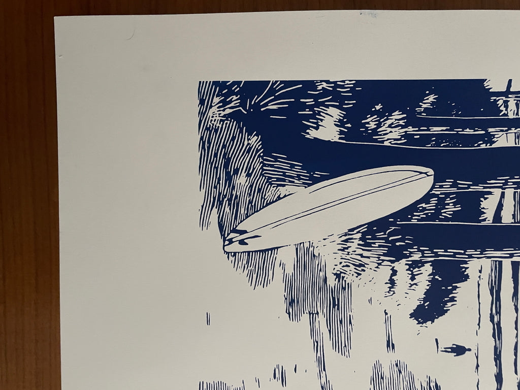 Sérigraphie -bleu ferret 50x70