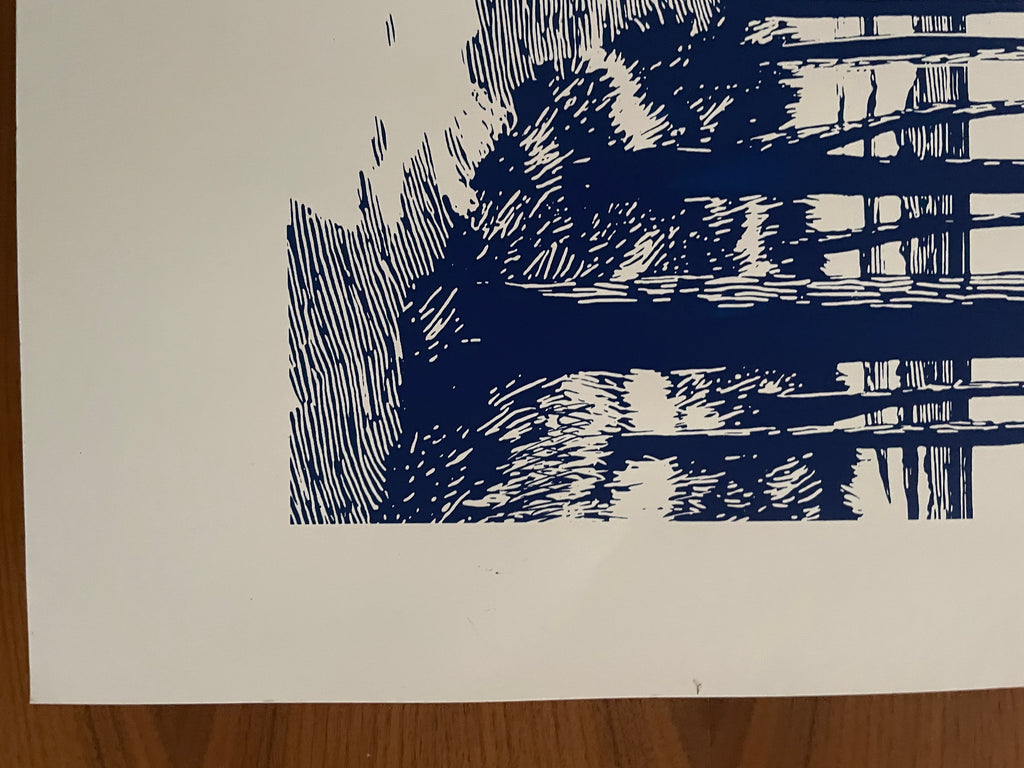 Sérigraphie -bleu ferret 50x70