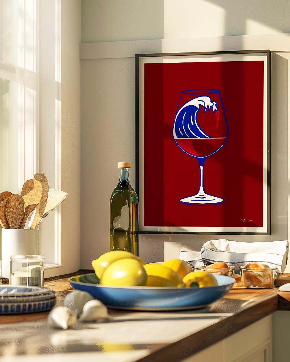Verre de Vin & Vague — illustration Kilmo Studio — vue 3