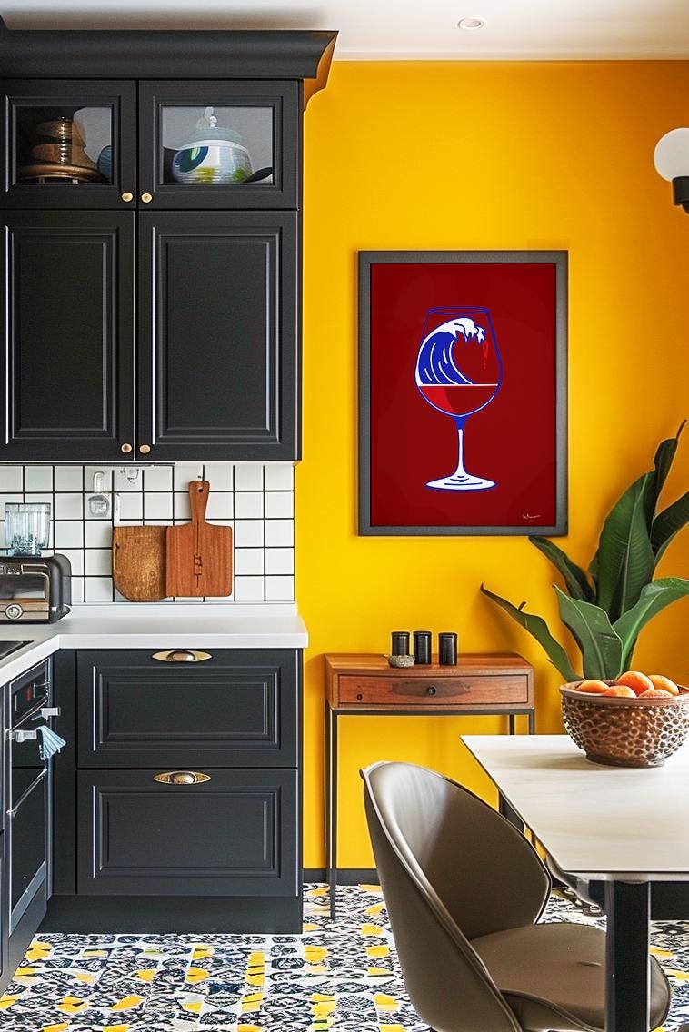 Verre de Vin & Vague — illustration Kilmo Studio — vue 2