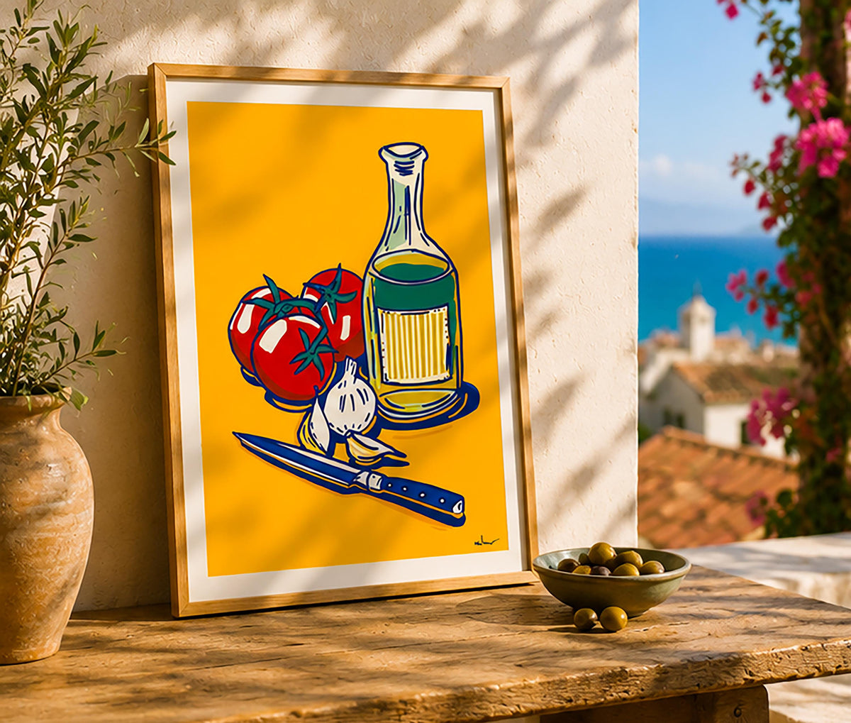 Huile d’Olive & Tomates — illustration Kilmo Studio
