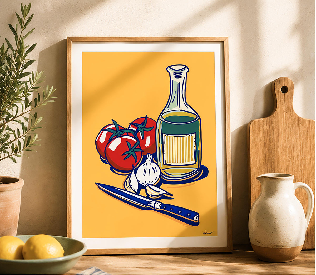 Huile d’Olive & Tomates — illustration Kilmo Studio — vue 3